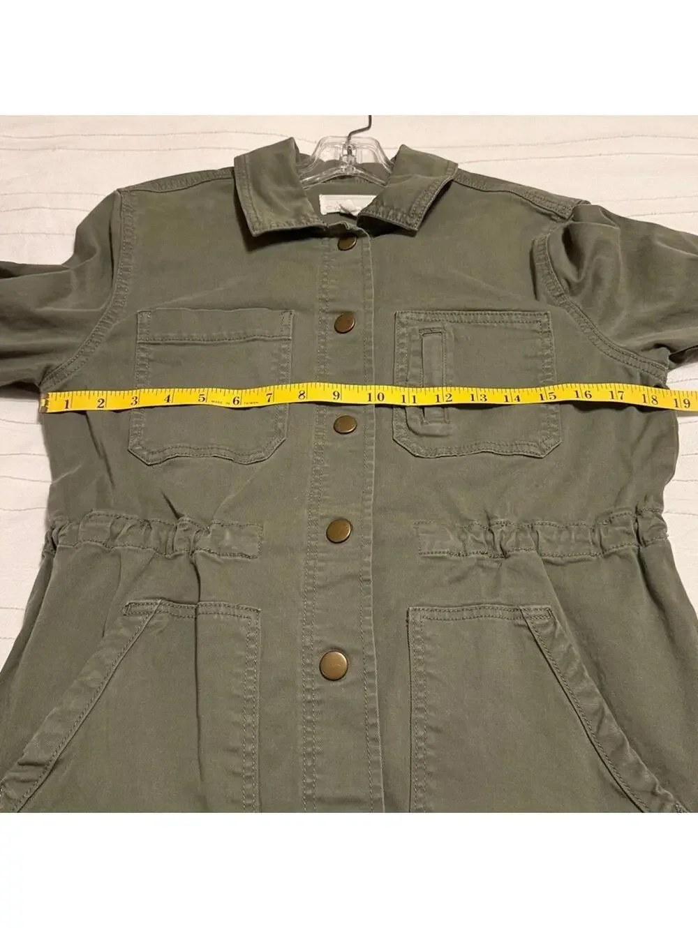 Caslon Olive Utility Jacket Women's S Nordstrom Multiple Pockets - Picture 8 of 9
